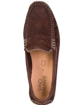 Best GINO GALANTE , klassische Herren-Slipper, aus Leder MARONE