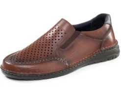GINO GALANTE , komfortable Herren-Slipper, Weite H, mit herausnehmbarem Fußbett KASTANIE