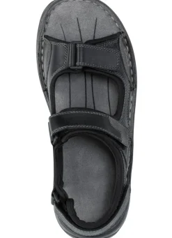 Outlet GINO GALANTE , komfortable Herren-Trekkingsandalen, aus Leder SCHWARZ-GRAU