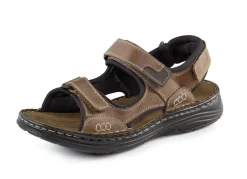 Best GINO GALANTE , komfortable Herren-Trekkingsandalen, aus Leder BRAUN