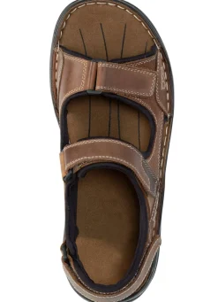 Best GINO GALANTE , komfortable Herren-Trekkingsandalen, aus Leder BRAUN
