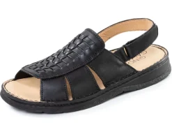 Online GINO GALANTE , leichte Herren-Sandalen, aus Leder SCHWARZ
