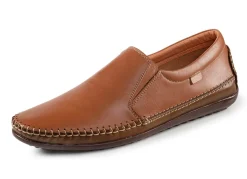 Outlet BADER GINO GALANTE, leichte Herren-Slipper, mit Gummizug COGNAC-BRAUN