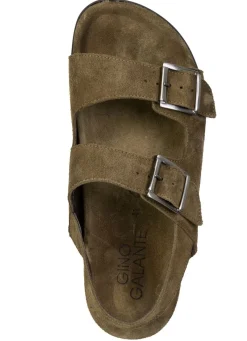 GINO GALANTE , leichte Herren-Sandalen, mit Gummizug GRÜN