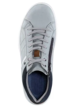 New GINO GALANTE Schnürschuh aus Nubukleder mit Kontrastbesätzen HELLGRAU-BLAU