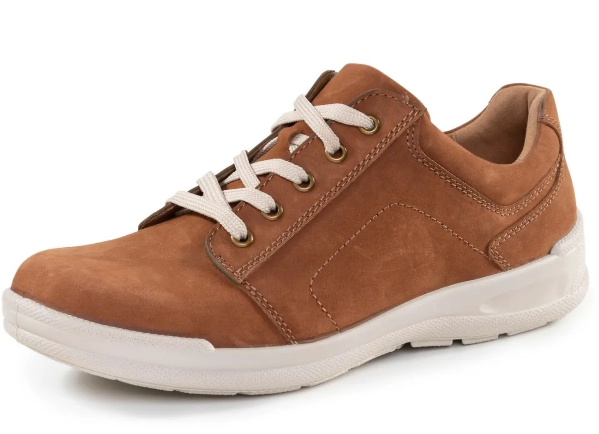 Clearance GINO GALANTE Schnürschuh aus bestem Rind-Nubukleder COGNAC