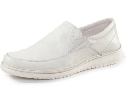 GINO GALANTE Slipper aus genarbtem Nappaleder NATURWEISS