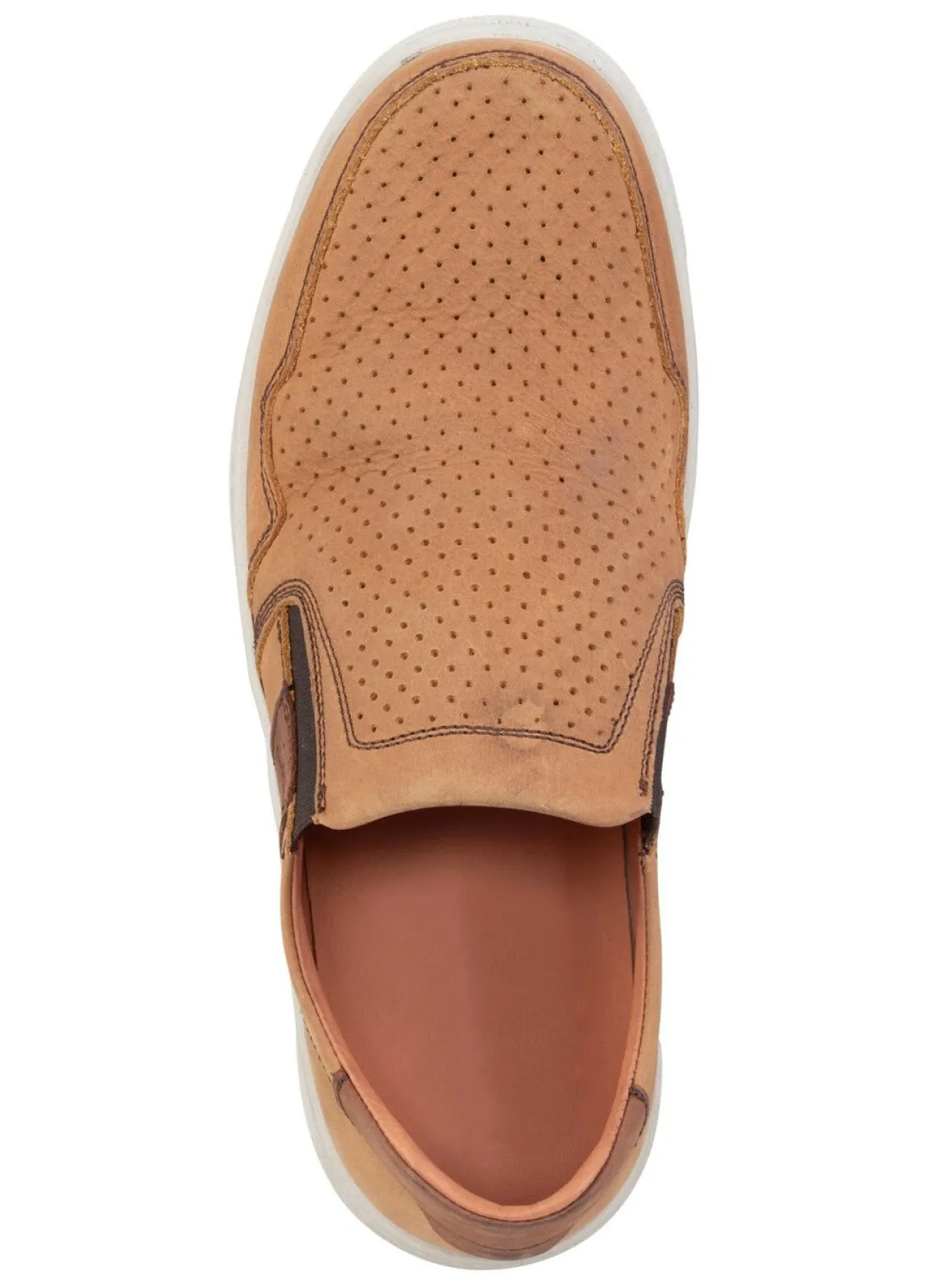 Outlet GINO GALANTE Slipper aus luftig perforiertem Rind-Nubukleder COGNAC