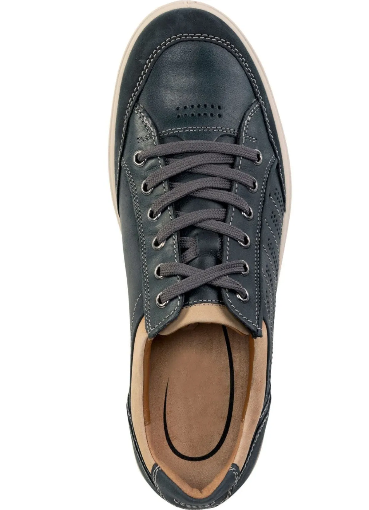 GINO GALANTE Sneaker mit Kontrast-Besätzen und Zierlochung BLAU