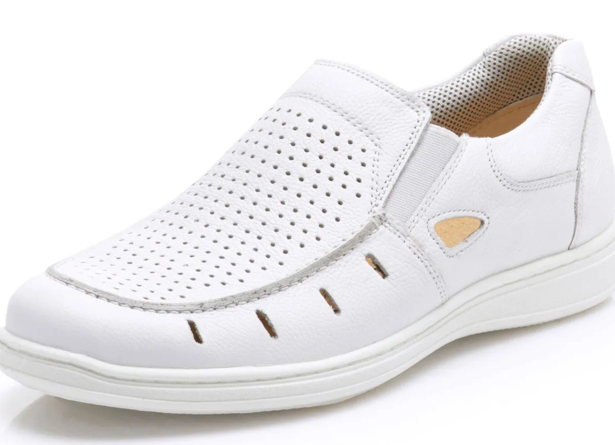 Discount GINO GALANTE , sommerliche Herren-Slipper, mit herausnehmbarem Fußbett NATURWEISS