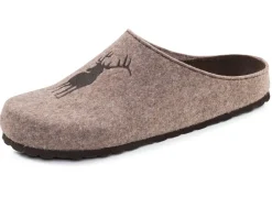Discount GINO GALANTE , trendige Herren-Hausschuhe, Weite H, mit Hirsch-Stickerei SAND