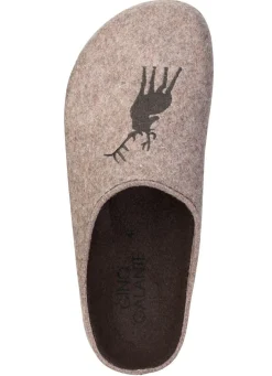 Discount GINO GALANTE , trendige Herren-Hausschuhe, Weite H, mit Hirsch-Stickerei SAND