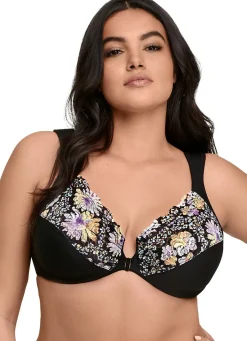 GLAMORISE Bügel-BH mit Floraldessin SCHWARZ-BUNT