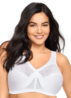New BADER Glamorise Stütz-BH mit Spitze WEISS