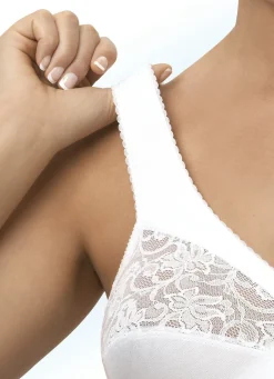New BADER Glamorise Stütz-BH mit Spitze WEISS
