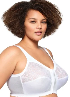 Discount BADER Glamorise Stütz-BH mit Vorderverschluss WEISS