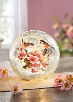 Best BADER Glaskugel mit Beleuchtung WEISS-ALTROSA