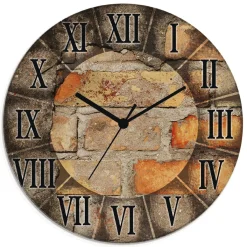 New BADER Glas-Wanduhr BRAUN
