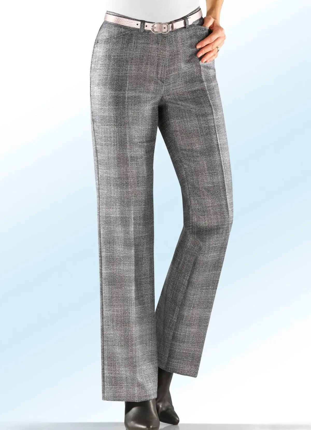 New ELENA EDEN Glencheck-Hose SILBER-GOLD