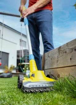 Clearance BADER Gloria FineCut Akku-Einhandmäher GELB-BLAU