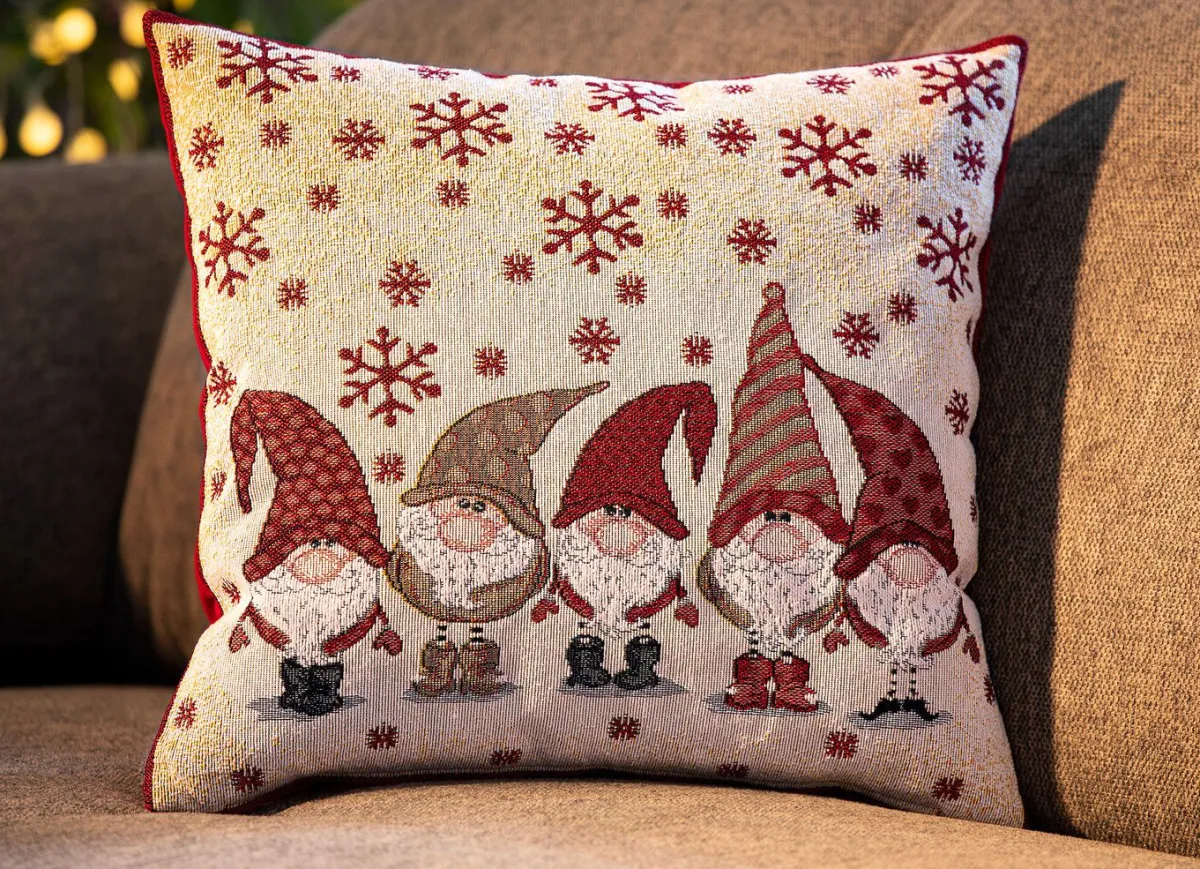 Best BADER Gobelin-Kissenbezug mit Wichtel-Motiven BUNT