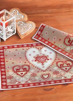 New BADER Gobelin-Platzset, 2-teilig ROT-BUNT