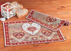 New BADER Gobelin-Platzset, 2-teilig ROT-BUNT