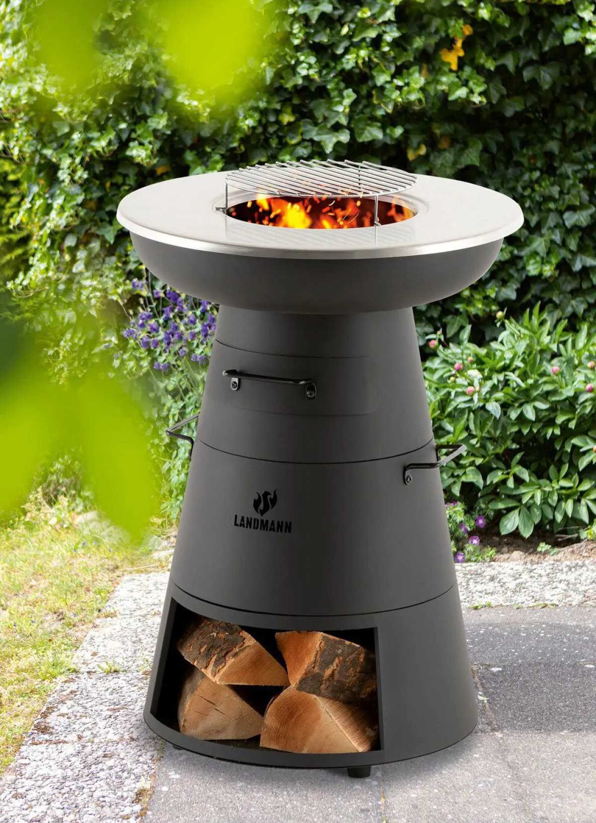 New BADER Grill-/Feuerstelle "Plancha" SCHWARZ
