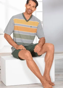 Clearance HAJO NACHTMODE Hajo Shorty mit V-Ausschnitt GRÜN-BUNT