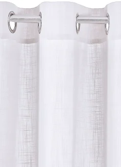 BADER Halbtransparente Übergardine in Leinenoptik WEISS