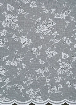 Clearance BADER Halbtransparenter Store mit gebogtem Abschluss WEISS
