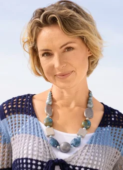 Hot BADER Halskette BLAU-GRAU
