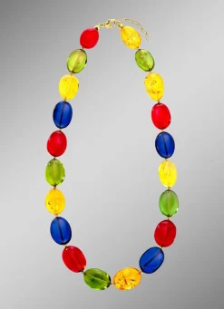 Sale BADER Halskette mit echt Bernstein in Multicolor
