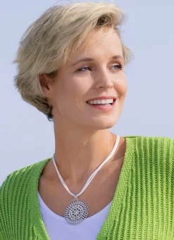 Sale BADER Halskette mit Glassteinen WEISS-SILBER