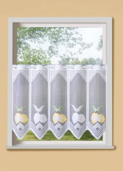 Sale BADER Handcolorierter Kurzstore mit gezacktem Abschluss WEISS-GELB