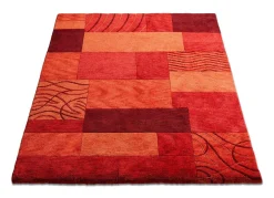 Sale BADER Handgearbeitete Teppiche aus 100% Schurwolle ROT