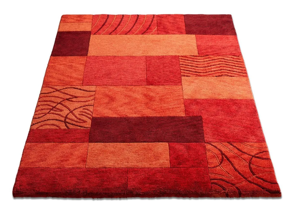 Sale BADER Handgearbeitete Teppiche aus 100% Schurwolle ROT