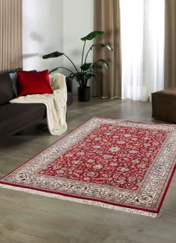 Discount BADER Handgeknüpfte Brücken und Teppiche aus 100% Schurwolle ROT