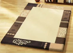BADER Handgetuftete Brücken, Teppiche und Bettumrandungen BEIGE