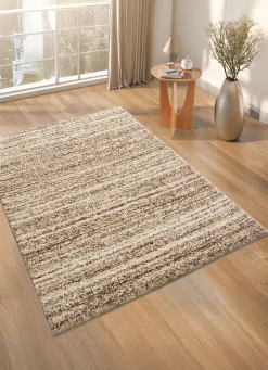 Outlet BADER Handgetuftete Brücken und Teppiche mit dichtem Flor BRAUN MELIERT