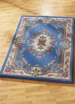 New BADER Handgetuftete Brücken und Teppiche BLAU