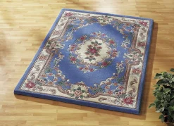New BADER Handgetuftete Brücken und Teppiche BLAU