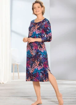 Best COMODO Hauskleid in Animal-Optik BLAU-BUNT