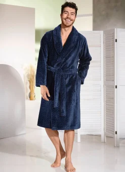 New PASTUNETTE FOR MEN Hausmantel aus Microplüsch MARINE