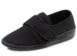 Outlet BADER Hausschuh aus weichem, elastischem Textilmaterial SCHWARZ