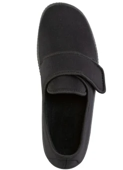 Outlet BADER Hausschuh aus weichem, elastischem Textilmaterial SCHWARZ