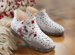 BADER Hausschuh Felina von Varomed WEISS-GRAU