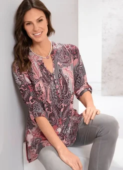 Sale BADER Hübsche Shirt-Tunika APRIKOT-ROSÉ-GRAU BUNT