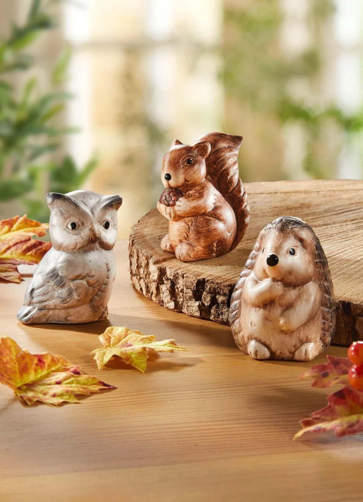 Hot BADER Herbstfiguren aus Keramik im 3er-Set BRAUN-GRAU
