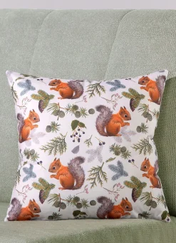 BADER Herbstlicher Kissenbezug mit Eichhörnchen-Motiv BUNT